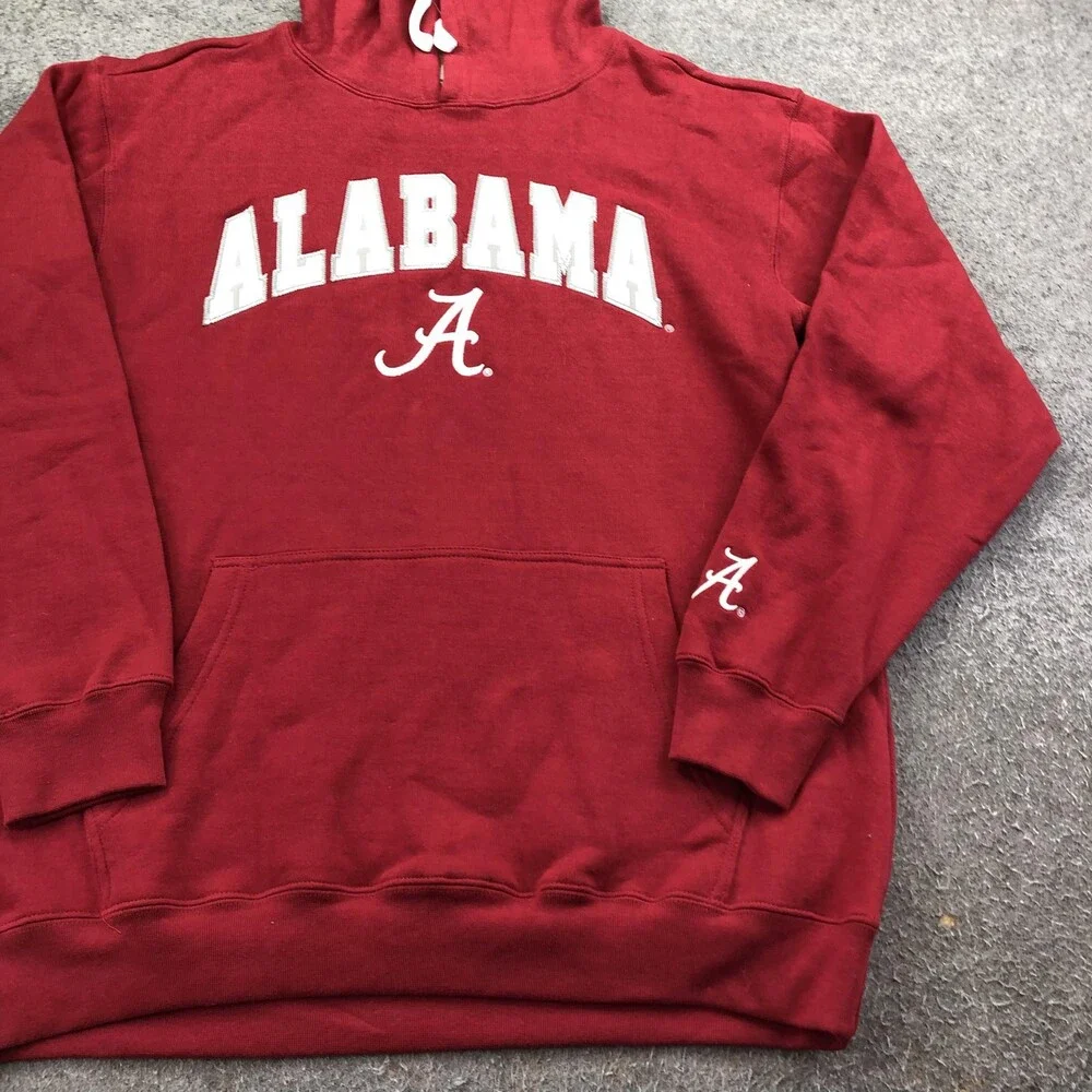 Alabama Crimson Tide Hoodie Mens Large Red NCAA Football C5 Pullover Sweatshirt